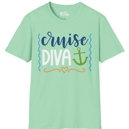 Cruise Diva Nautical Anchor Shirt T-Shirt – Mint Green – Best Cruise Shirts