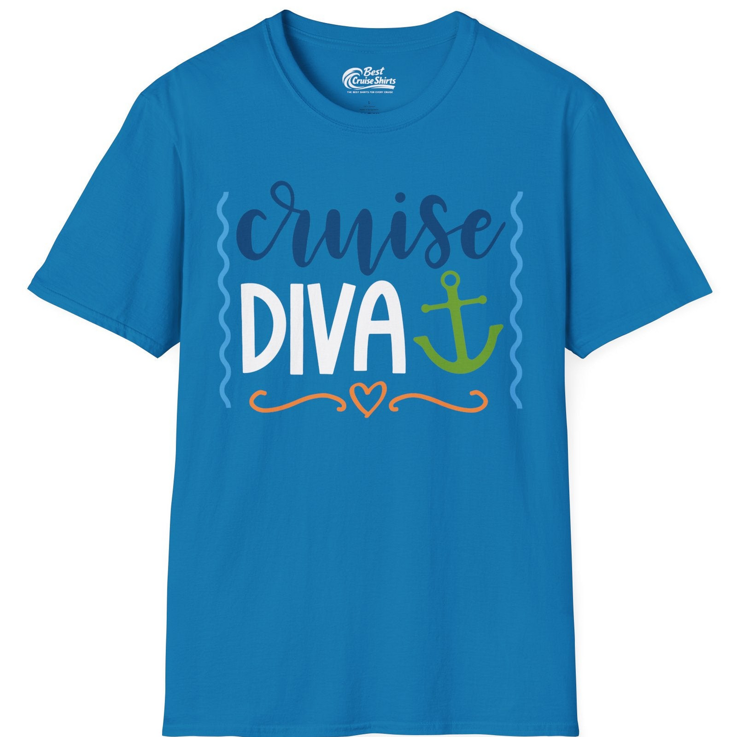 Cruise Diva Nautical Anchor Shirt T-Shirt – Sapphire – Best Cruise Shirts