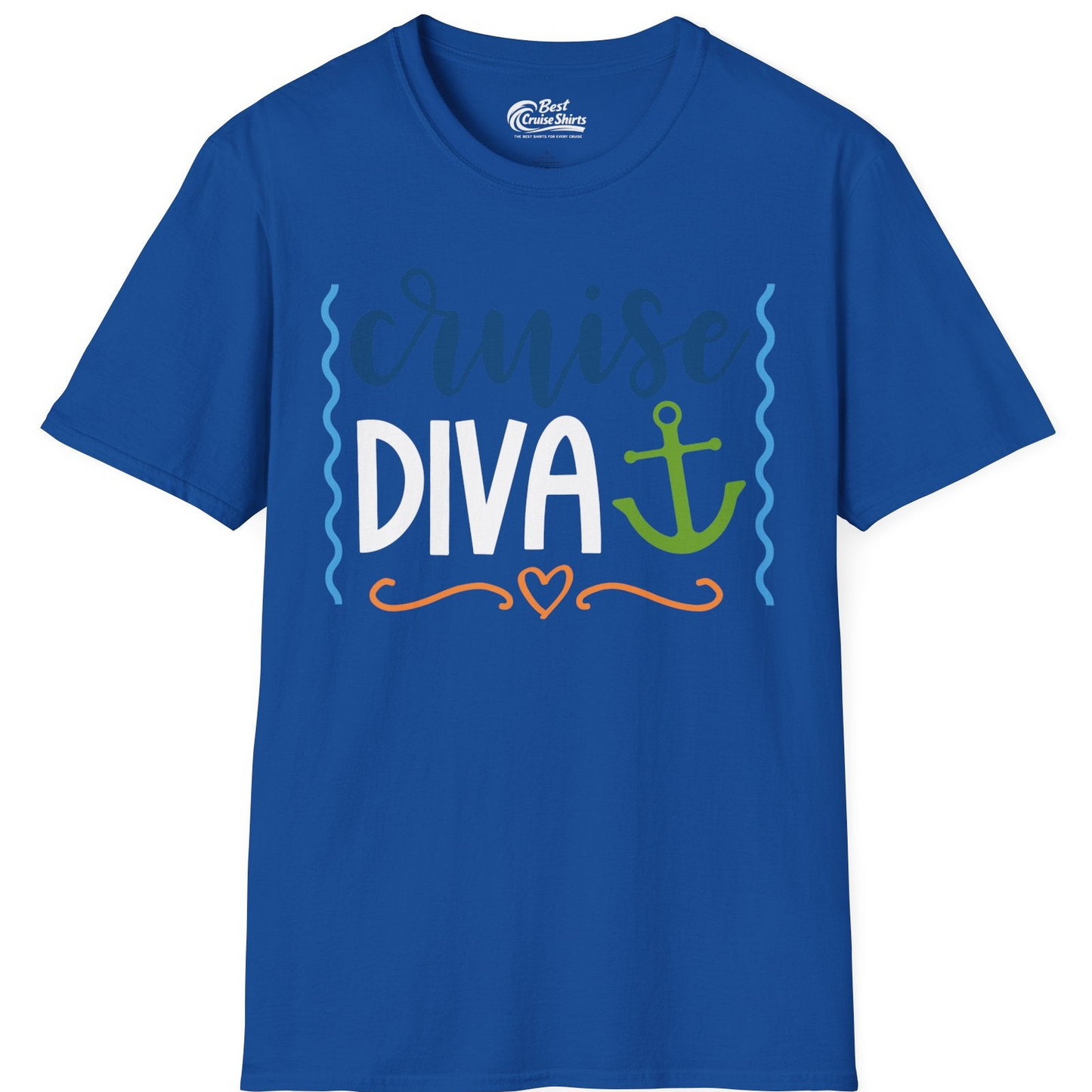 Cruise Diva Nautical Anchor Shirt T-Shirt – Royal – Best Cruise Shirts