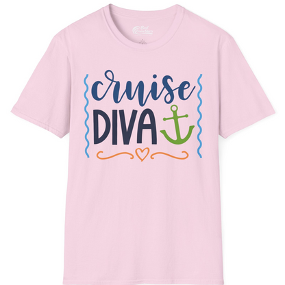 Cruise Diva Nautical Anchor Shirt T-Shirt – Light Pink – Best Cruise Shirts