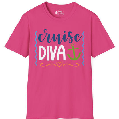 Cruise Diva Nautical Anchor Shirt T-Shirt – Heliconia – Best Cruise Shirts