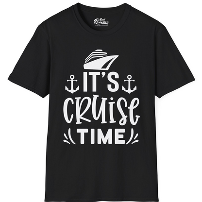 It’s Cruise Time Nautical Shirt With Anchors and Cruise Ship Graphic — T-Shirt T-Shirt – Black – Best Cruise Shirts