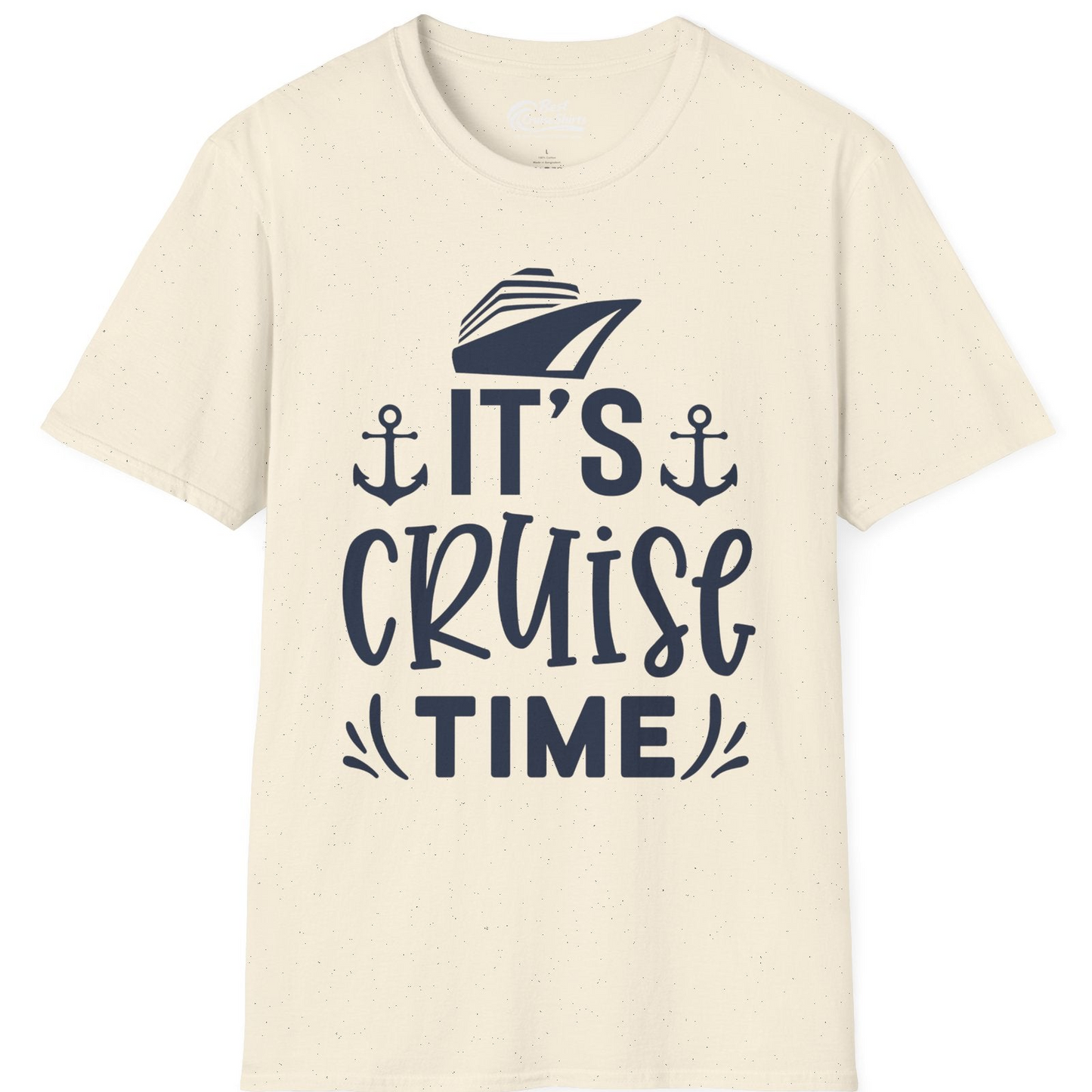 It’s Cruise Time Nautical Shirt With Anchors and Cruise Ship Graphic — T-Shirt T-Shirt – Natural – Best Cruise Shirts