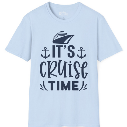 It’s Cruise Time Nautical Shirt With Anchors and Cruise Ship Graphic — T-Shirt T-Shirt – Light Blue – Best Cruise Shirts