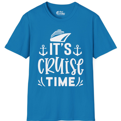 It’s Cruise Time Nautical Shirt With Anchors and Cruise Ship Graphic — T-Shirt T-Shirt – Sapphire – Best Cruise Shirts