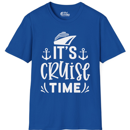 It’s Cruise Time Nautical Shirt With Anchors and Cruise Ship Graphic — T-Shirt T-Shirt – Royal – Best Cruise Shirts
