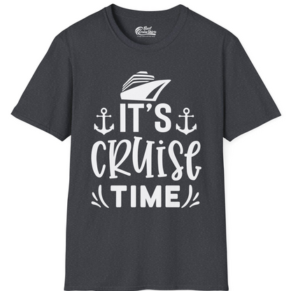 It’s Cruise Time Nautical Shirt With Anchors and Cruise Ship Graphic — T-Shirt T-Shirt – Dark Heather Grey – Best Cruise Shirts