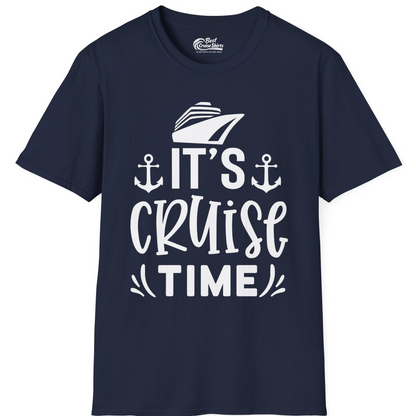 It’s Cruise Time Nautical Shirt With Anchors and Cruise Ship Graphic — T-Shirt T-Shirt – Navy – Best Cruise Shirts