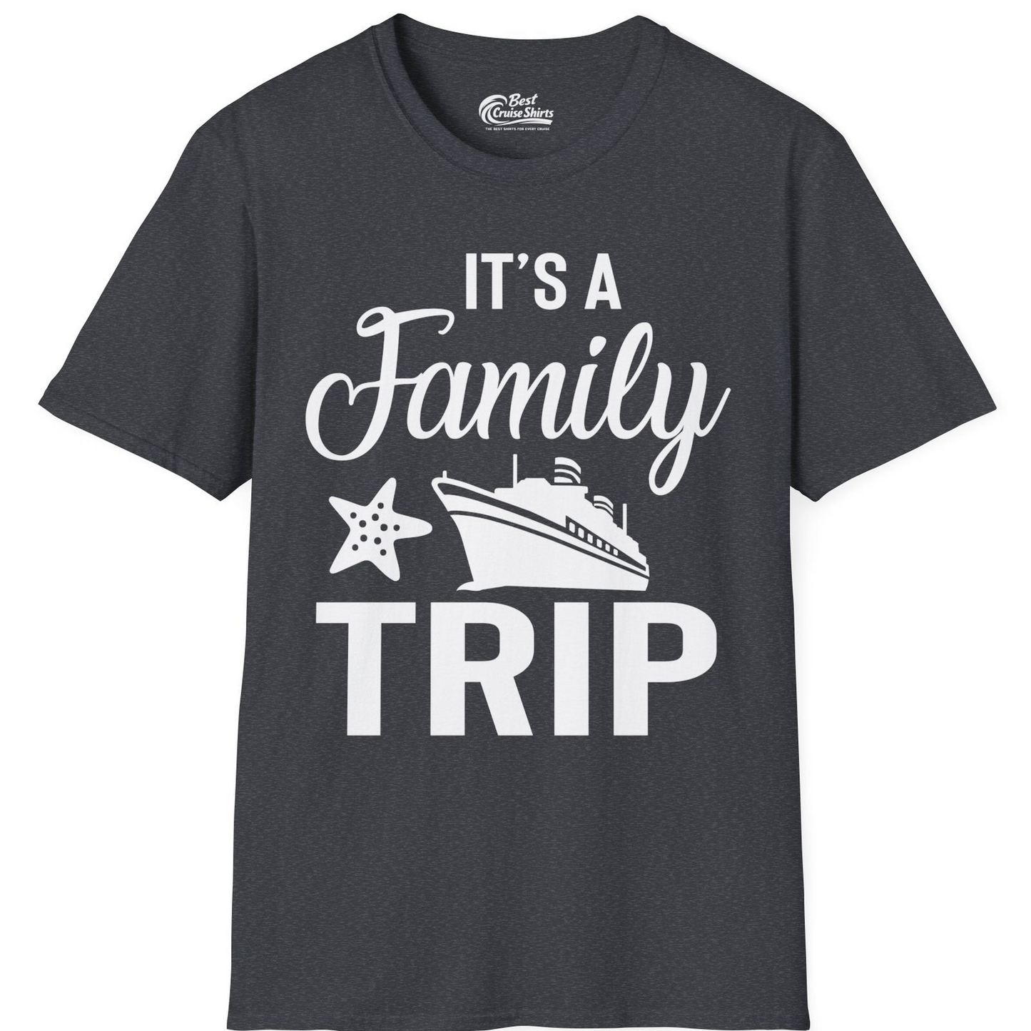 Family Cruise Trip Shirt T-Shirt – Dark Heather Grey – Best Cruise Shirts