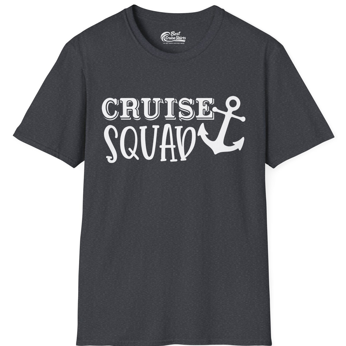 Cruise Squad Nautical Anchor Group Cruise Matching Shirt — T-Shirt T-Shirt – Dark Heather Grey – Best Cruise Shirts