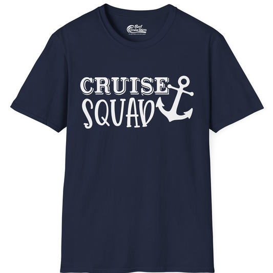 Cruise Squad Nautical Anchor Group Cruise Matching Shirt — T-Shirt T-Shirt – Navy – Best Cruise Shirts