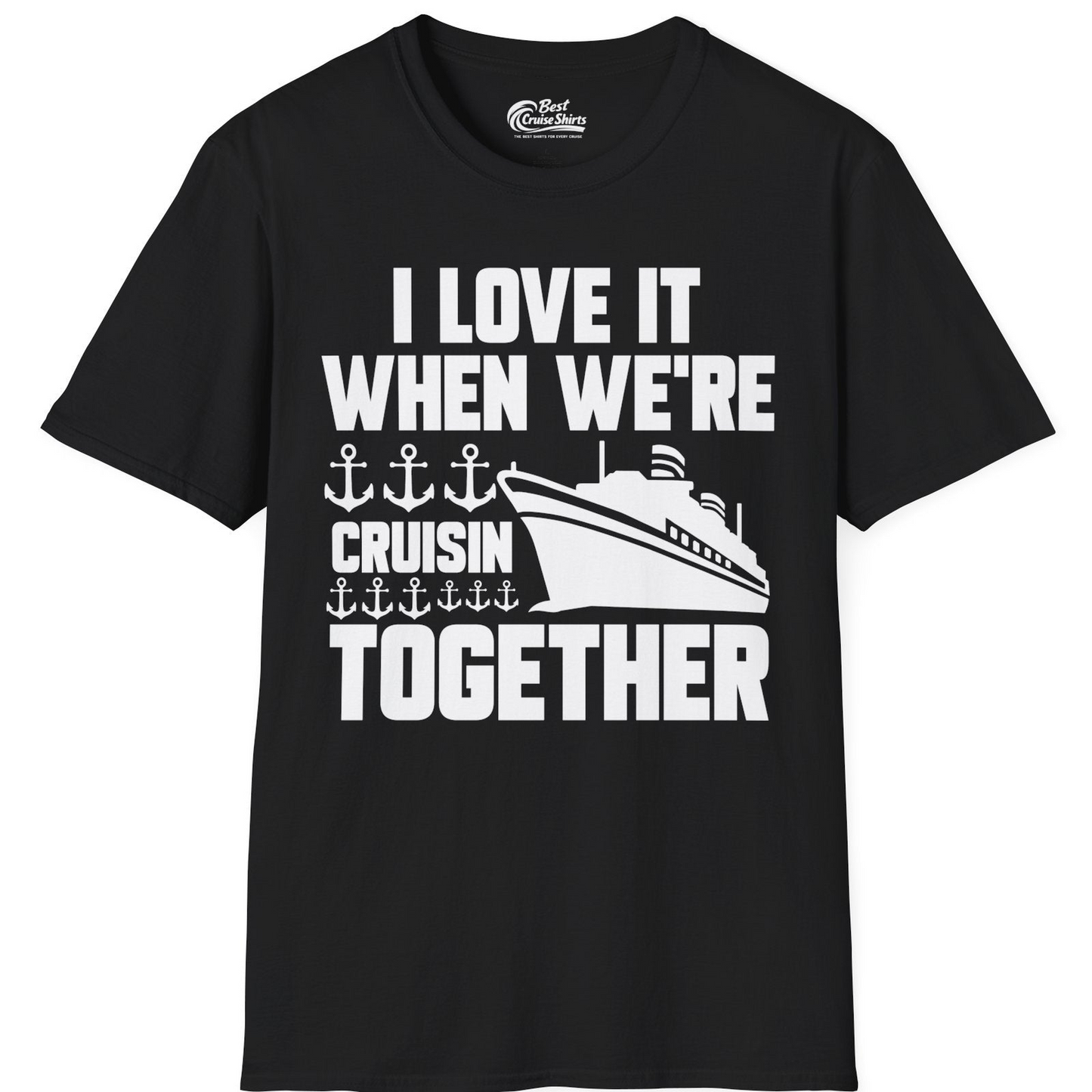 Cruisin Together Nautical Anchors Group Cruise Ship Shirt — T-Shirt T-Shirt – Black – Best Cruise Shirts