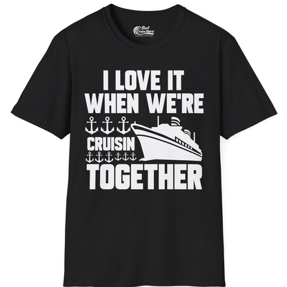 Cruisin Together Nautical Anchors Group Cruise Ship Shirt — T-Shirt T-Shirt – Black – Best Cruise Shirts