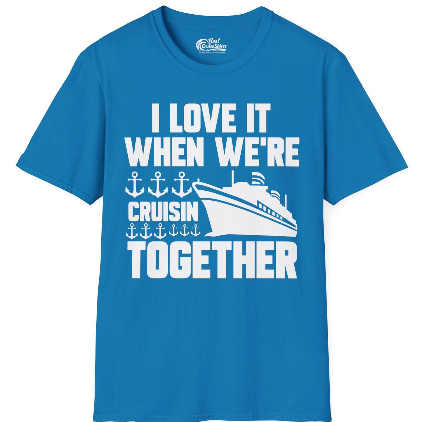 Cruisin Together Nautical Anchors Group Cruise Ship Shirt — T-Shirt T-Shirt – Sapphire – Best Cruise Shirts