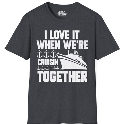 Cruisin Together Nautical Anchors Group Cruise Ship Shirt — T-Shirt T-Shirt – Dark Heather Grey – Best Cruise Shirts