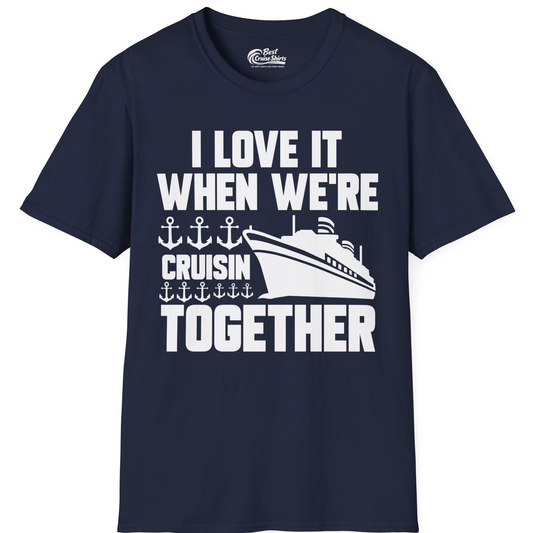 Cruisin Together Nautical Anchors Group Cruise Ship Shirt — T-Shirt T-Shirt – Navy – Best Cruise Shirts