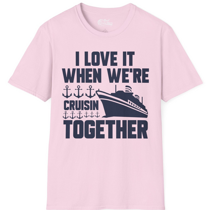 Cruisin Together Nautical Anchors Group Cruise Ship Shirt — T-Shirt T-Shirt – Light Pink – Best Cruise Shirts