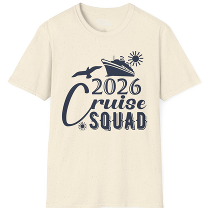 2026 Cruise Squad Shirt Nautical Group Matching Family Vacation Tee — T-Shirt T-Shirt – Natural – Best Cruise Shirts