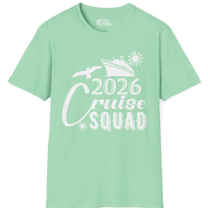 2026 Cruise Squad Shirt Nautical Group Matching Family Vacation Tee — T-Shirt T-Shirt – Mint Green – Best Cruise Shirts