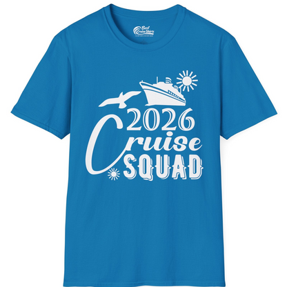 2026 Cruise Squad Shirt Nautical Group Matching Family Vacation Tee — T-Shirt T-Shirt – Sapphire – Best Cruise Shirts