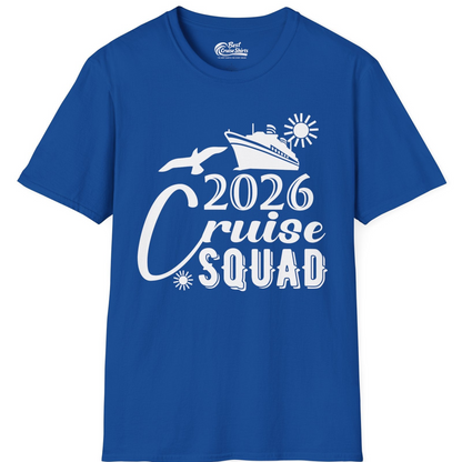 2026 Cruise Squad Shirt Nautical Group Matching Family Vacation Tee — T-Shirt T-Shirt – Royal – Best Cruise Shirts