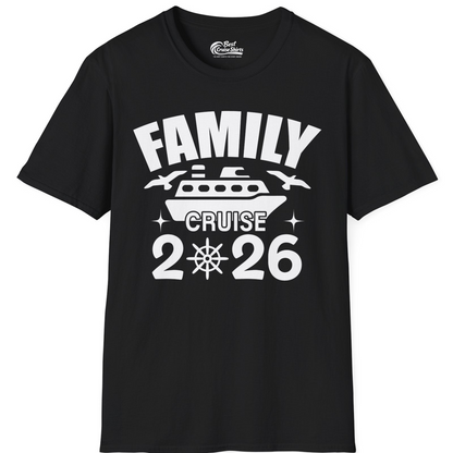 Family Cruise 2026 Matching Nautical Ship Shirt for Group Trips — T-Shirt T-Shirt – Black – Best Cruise Shirts