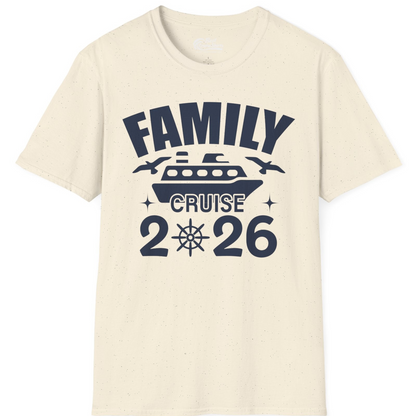 Family Cruise 2026 Matching Nautical Ship Shirt for Group Trips — T-Shirt T-Shirt – Natural – Best Cruise Shirts