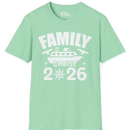 Family Cruise 2026 Matching Nautical Ship Shirt for Group Trips — T-Shirt T-Shirt – Mint Green – Best Cruise Shirts