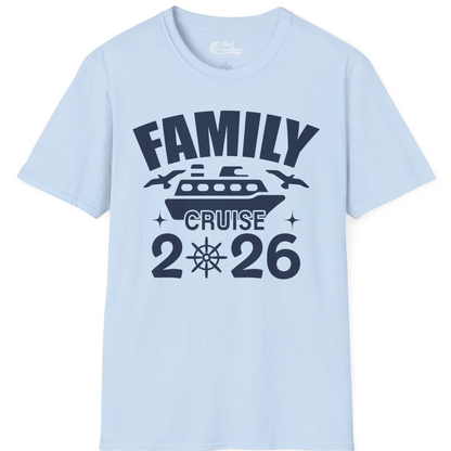Family Cruise 2026 Matching Nautical Ship Shirt for Group Trips — T-Shirt T-Shirt – Light Blue – Best Cruise Shirts