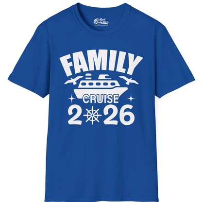 Family Cruise 2026 Matching Nautical Ship Shirt for Group Trips — T-Shirt T-Shirt – Royal – Best Cruise Shirts