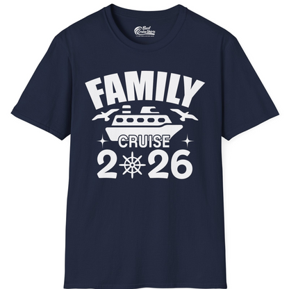 Family Cruise 2026 Matching Nautical Ship Shirt for Group Trips — T-Shirt T-Shirt – Navy – Best Cruise Shirts