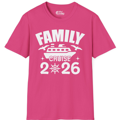 Family Cruise 2026 Matching Nautical Ship Shirt for Group Trips — T-Shirt T-Shirt – Heliconia – Best Cruise Shirts