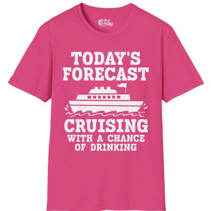 Today's Forecast Cruising With a Chance of Drinking Cruise Shirt — T-Shirt T-Shirt – Heliconia – Best Cruise Shirts