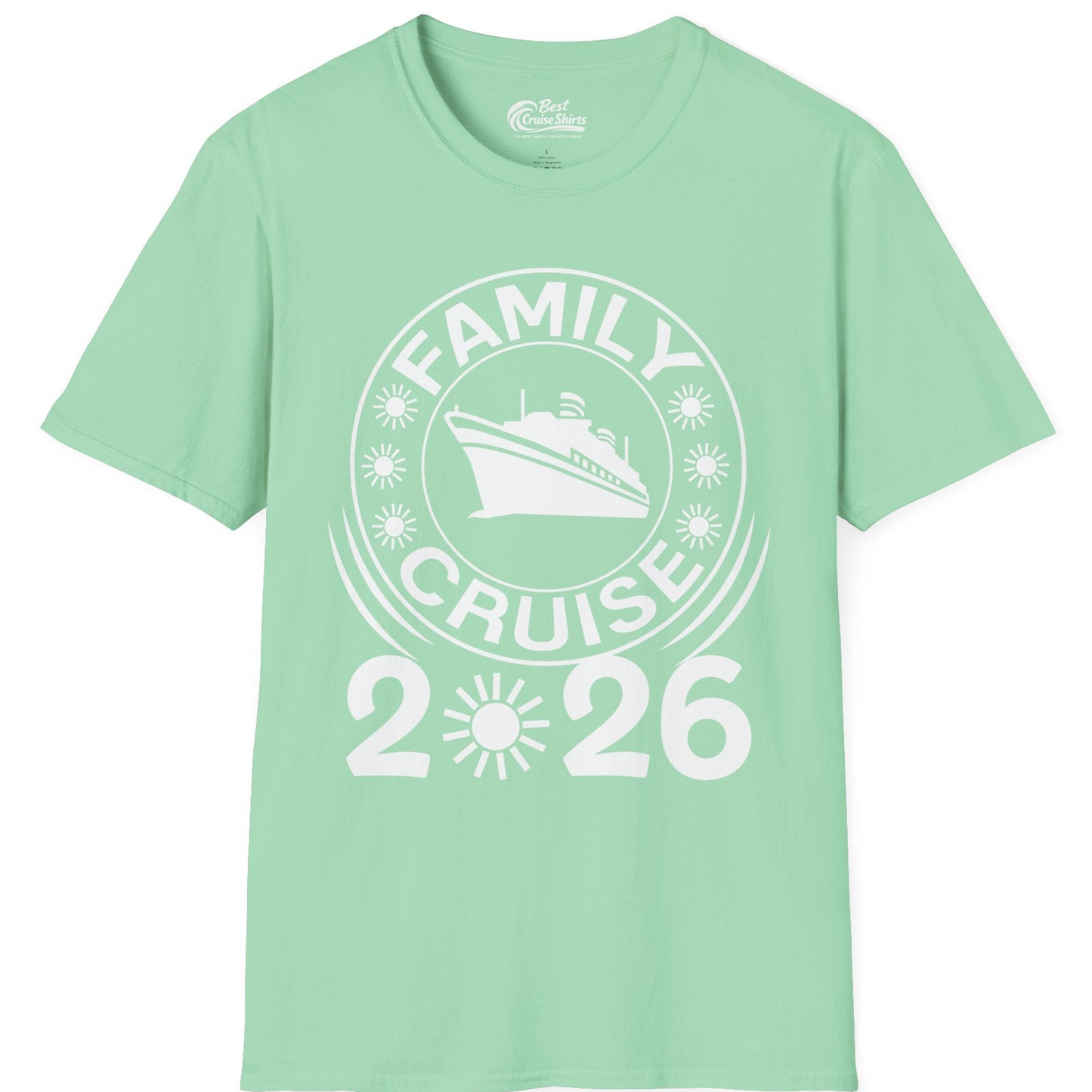 Family Cruise 2026 Shirt T-Shirt – Mint Green – Best Cruise Shirts