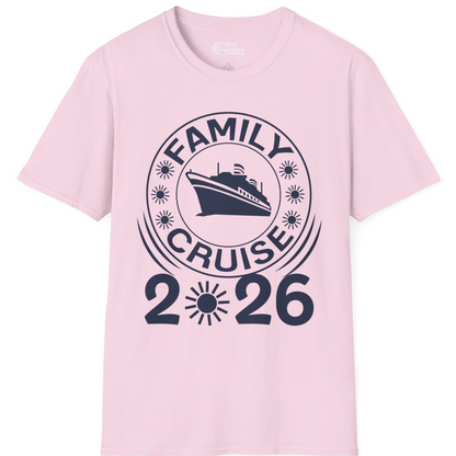 Family Cruise 2026 Shirt T-Shirt – Light Pink – Best Cruise Shirts