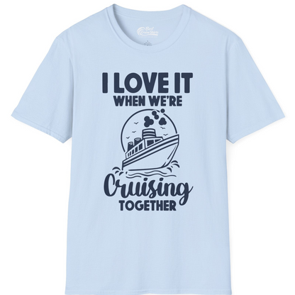 Cruising Together Bold Monochrome Cruise Ship Shirt for Groups — T-Shirt T-Shirt – Light Blue – Best Cruise Shirts