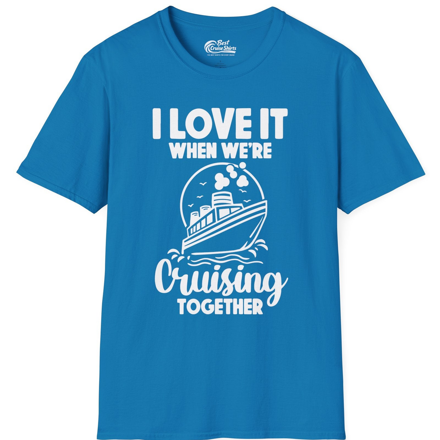 Cruising Together Bold Monochrome Cruise Ship Shirt for Groups — T-Shirt T-Shirt – Sapphire – Best Cruise Shirts