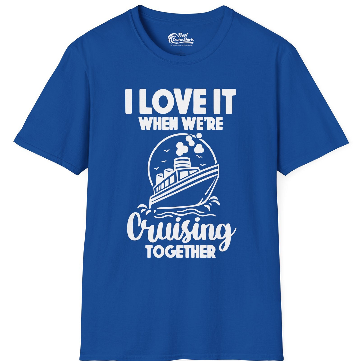 Cruising Together Bold Monochrome Cruise Ship Shirt for Groups — T-Shirt T-Shirt – Royal – Best Cruise Shirts