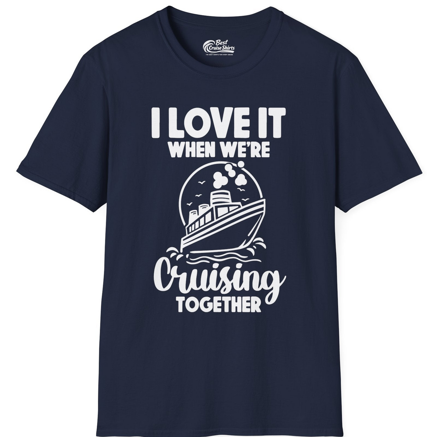 Cruising Together Bold Monochrome Cruise Ship Shirt for Groups — T-Shirt T-Shirt – Navy – Best Cruise Shirts