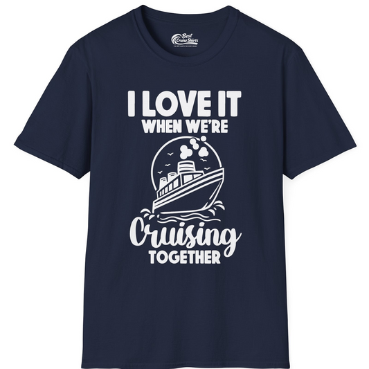 Cruising Together Bold Monochrome Cruise Ship Shirt for Groups — T-Shirt T-Shirt – Navy – Best Cruise Shirts
