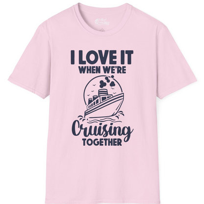 Cruising Together Bold Monochrome Cruise Ship Shirt for Groups — T-Shirt T-Shirt – Light Pink – Best Cruise Shirts