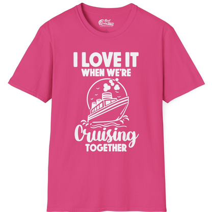 Cruising Together Bold Monochrome Cruise Ship Shirt for Groups — T-Shirt T-Shirt – Heliconia – Best Cruise Shirts