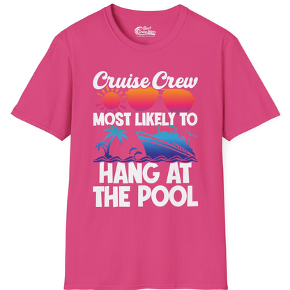 Cruise Crew Most Likely To Hang At The Pool Tropical Shirt — T-Shirt T-Shirt – Heliconia – Best Cruise Shirts