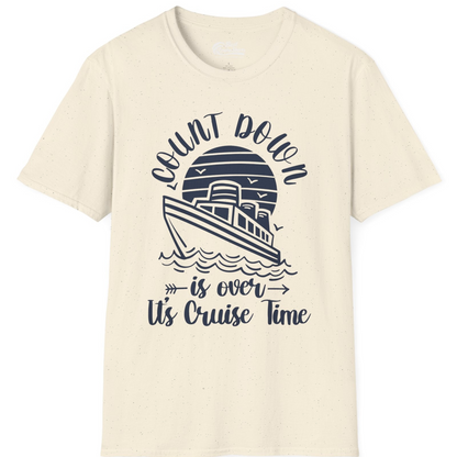 Countdown Is Over Cruise Time Nautical Monochrome Shirt — T-Shirt T-Shirt – Natural – Best Cruise Shirts