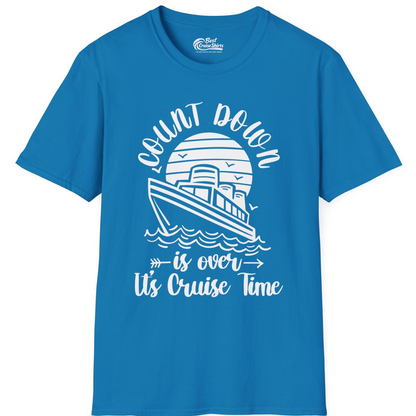 Countdown Is Over Cruise Time Nautical Monochrome Shirt — T-Shirt T-Shirt – Sapphire – Best Cruise Shirts