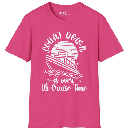 Countdown Is Over Cruise Time Nautical Monochrome Shirt — T-Shirt T-Shirt – Heliconia – Best Cruise Shirts