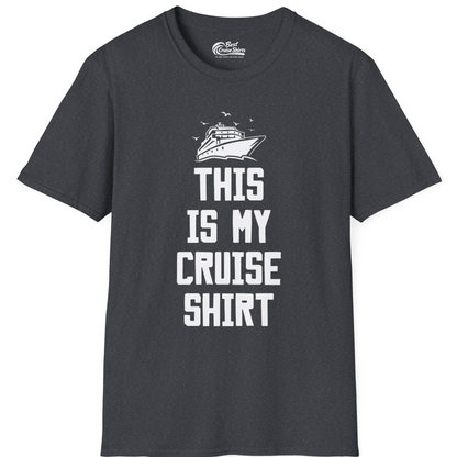 This Is My Cruise Shirt Bold Cruise Ship Graphic Tee — T-Shirt T-Shirt – Dark Heather Grey – Best Cruise Shirts