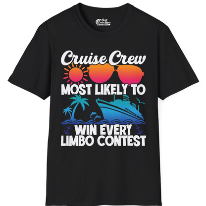 Cruise Crew Limbo Contest Funny Group Caribbean Party Shirt — T-Shirt T-Shirt – Black – Best Cruise Shirts