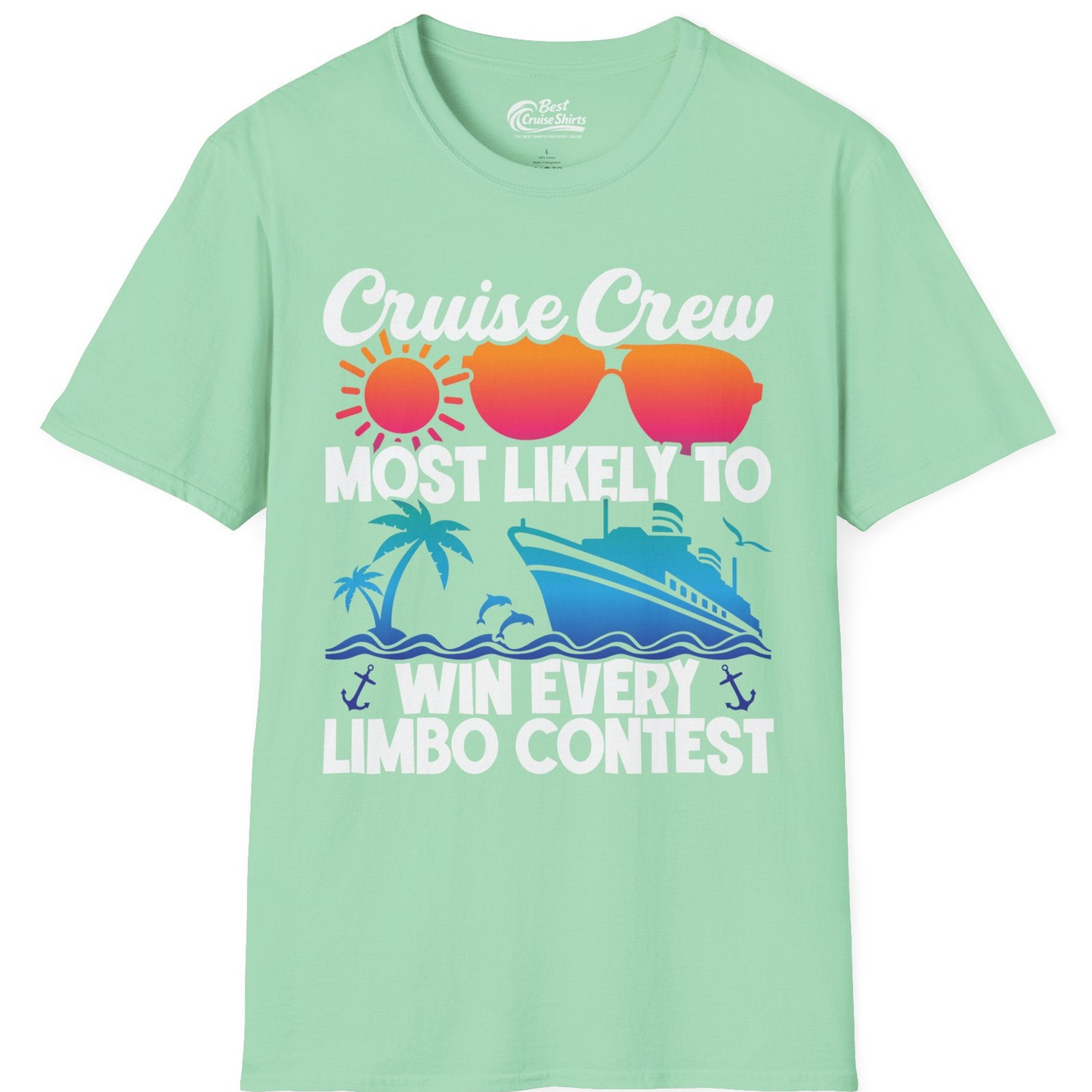 Cruise Crew Limbo Contest Funny Group Caribbean Party Shirt — T-Shirt T-Shirt – Mint Green – Best Cruise Shirts