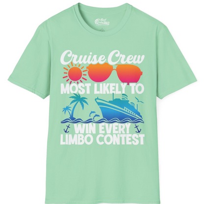Cruise Crew Limbo Contest Funny Group Caribbean Party Shirt — T-Shirt T-Shirt – Mint Green – Best Cruise Shirts
